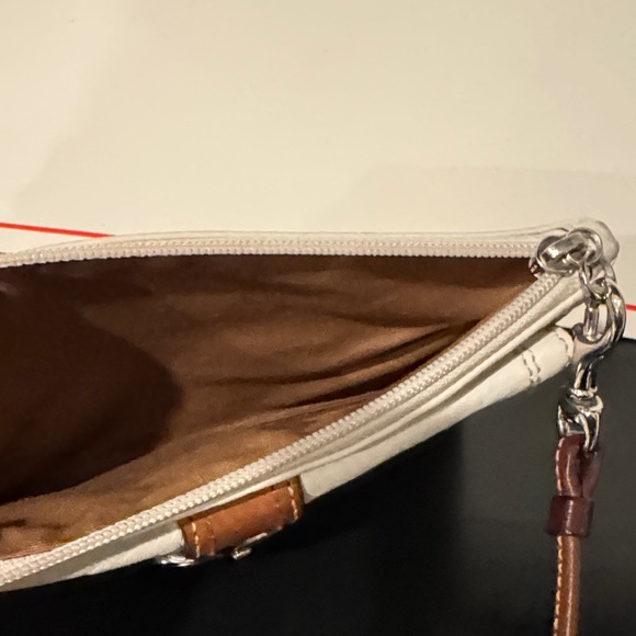 Coach Soho White Leather Wristlet with Brown Buckle Accent - Picture 3 of 9